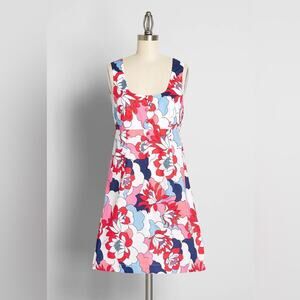 ModCloth x Barbie Retro Print Babydoll Dress NEW 26W Cloud Floral
